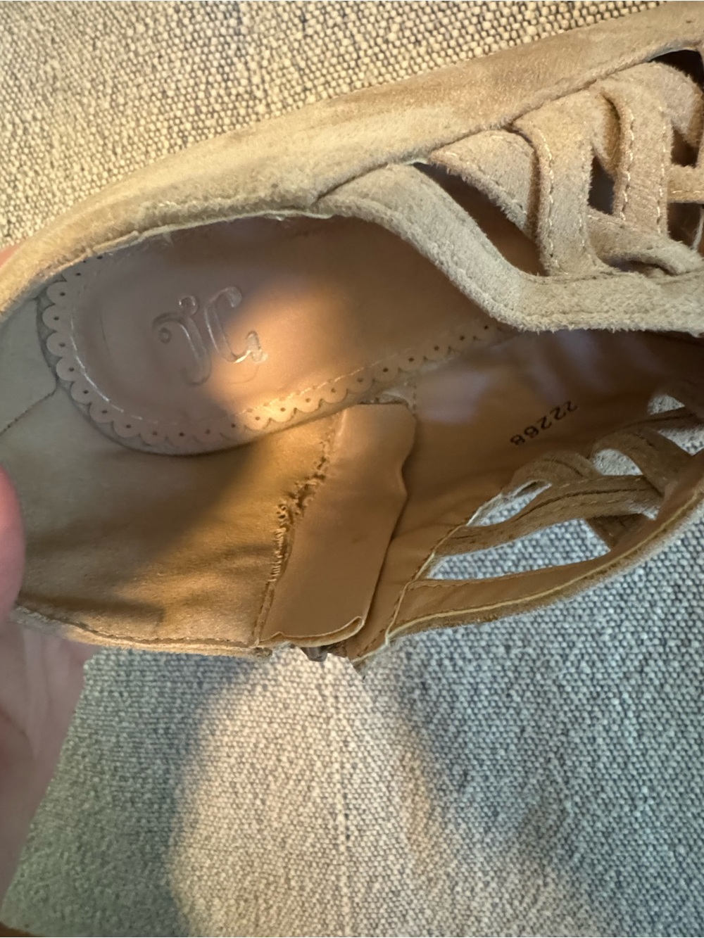 Beige Faux Suede Heeled Booties - Picture 4 of 4